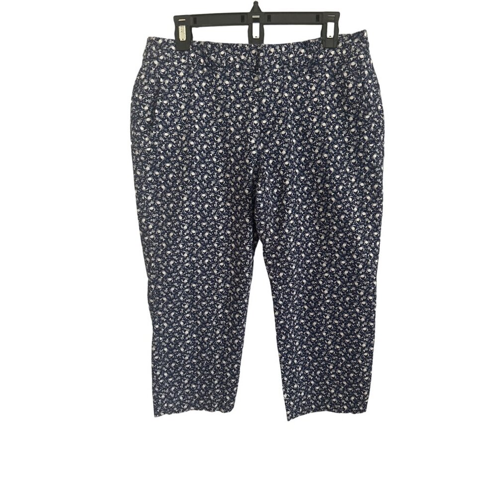 Dockers Navy & White Sea Life Fish/Crab Print Capri’s, Size 12